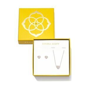Kendra Scott -  Anna Pendant Necklace and Stud Earrin Silver/White
